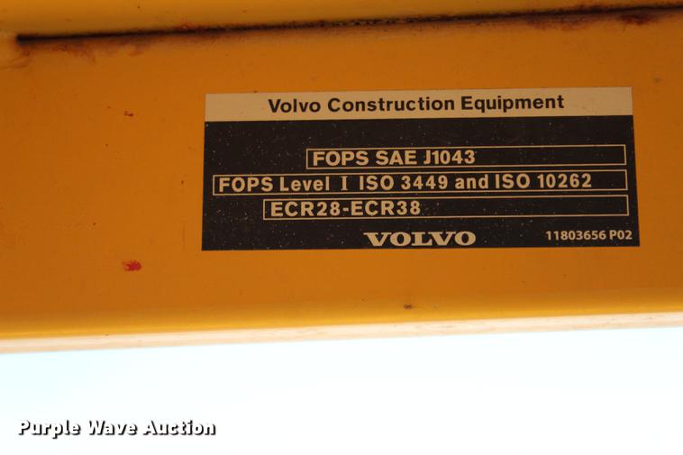 image for item BE9379 2013 Volvo ECR38 compact excavator