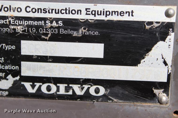 image for item BE9379 2013 Volvo ECR38 compact excavator