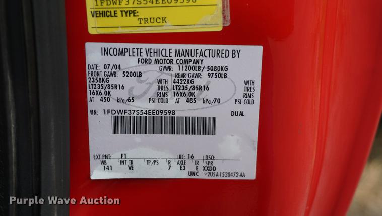 image for item DA1459 2004 Ford F350 Super Duty XL dump bed pickup truck