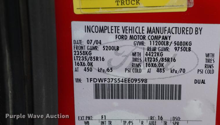 image for item DA1459 2004 Ford F350 Super Duty XL dump bed pickup truck