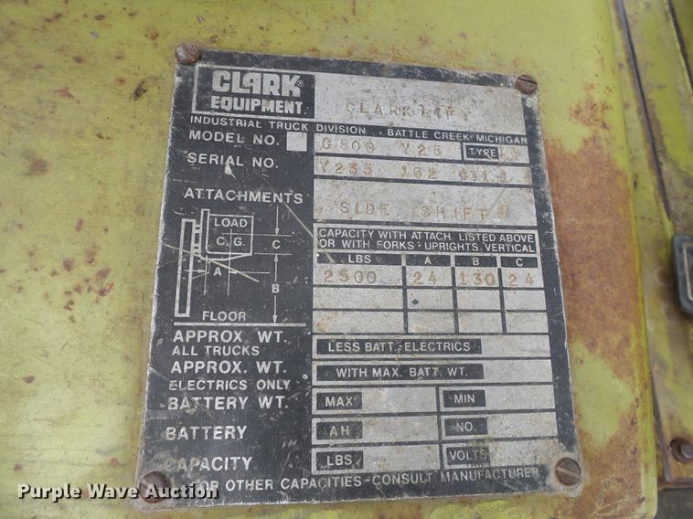 image for item DA2417 1980 Clark C500Y25 forklift