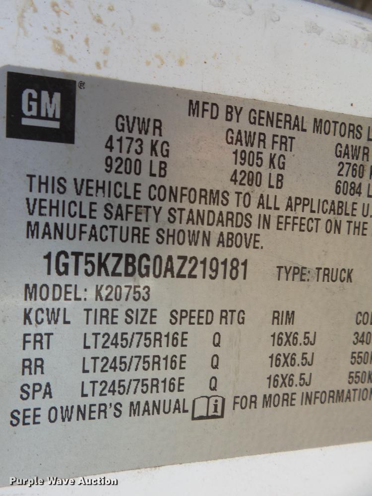 image for item DA2465 2010 GMC Sierra 2500HD Ext. Cab pickup truck