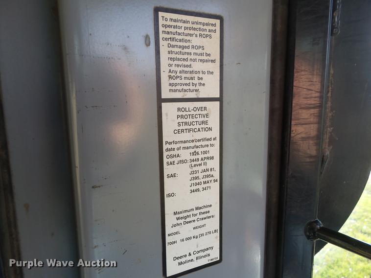 image for item DA7010 2002 John Deere 700H LGP dozer