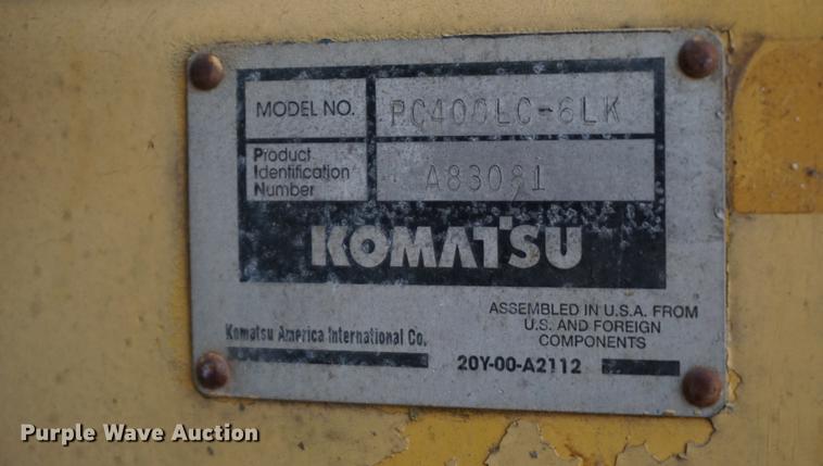 image for item DB0265 1999 Komatsu PC400LC-6LK excavator