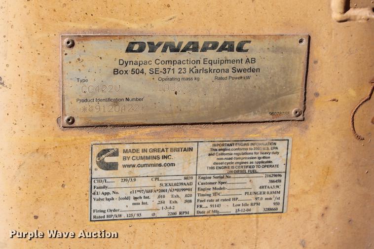 image for item DB5052 2005 Dynapac CC422HF double drum roller