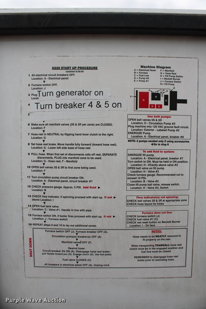 image for item DB5056 2010 Thawzall Heat Zone H250SL hydronic heating system