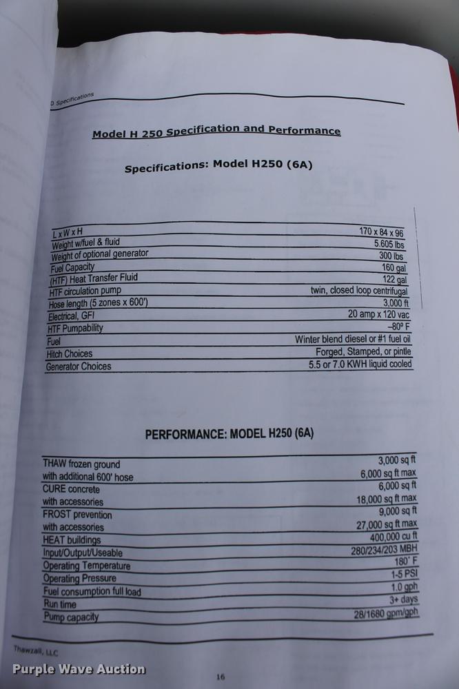 image for item DB5056 2010 Thawzall Heat Zone H250SL hydronic heating system