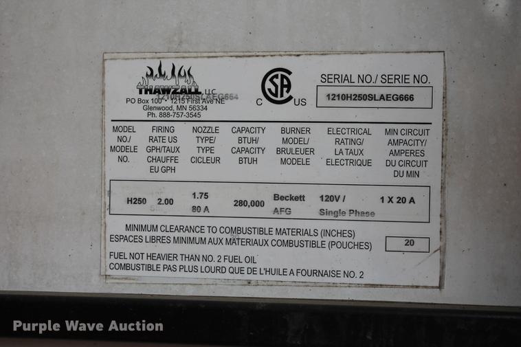 image for item DB5056 2010 Thawzall Heat Zone H250SL hydronic heating system