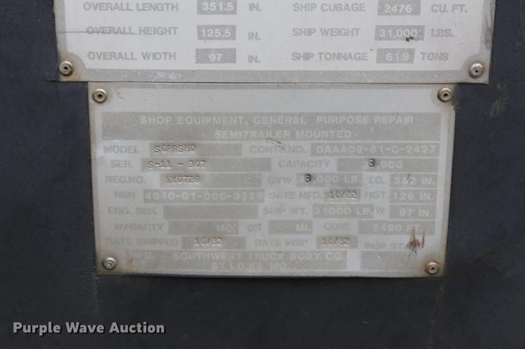 image for item DB5057 1982 Southwest trailer with work shop