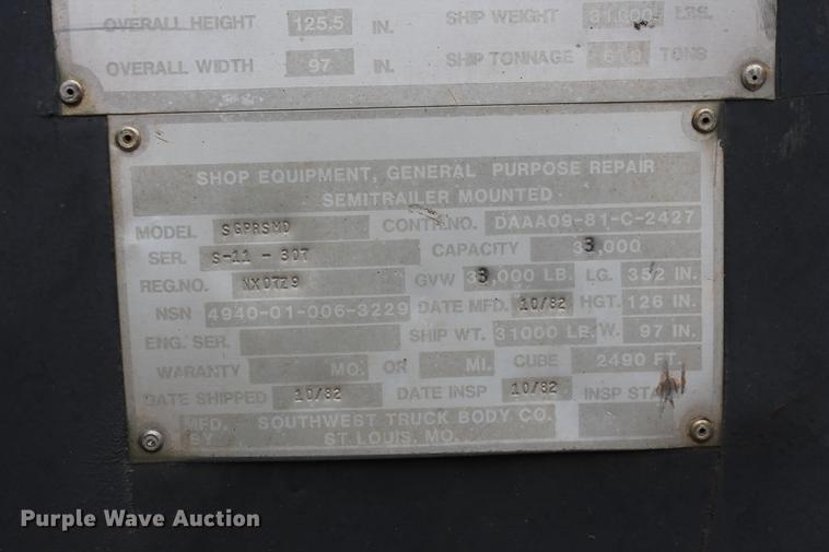 image for item DB5057 1982 Southwest trailer with work shop