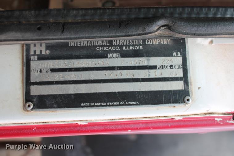 image for item DB5059 1981 International F4370 Transter 4300 dump truck