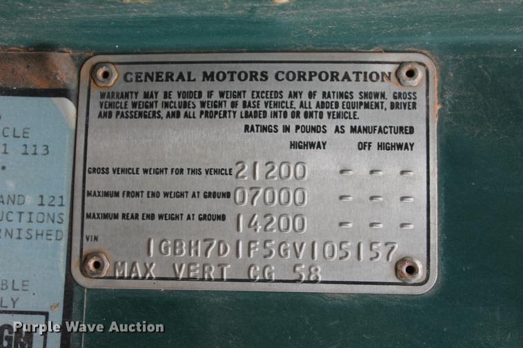 image for item DB5062 1986 Chevrolet Kodiak flatbed truck