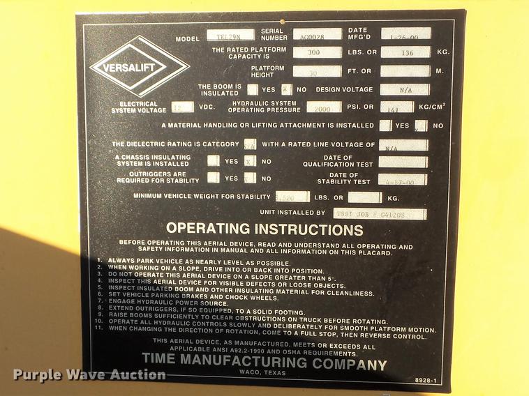 image for item DB6265 2000 Chevrolet 3500 bucket truck