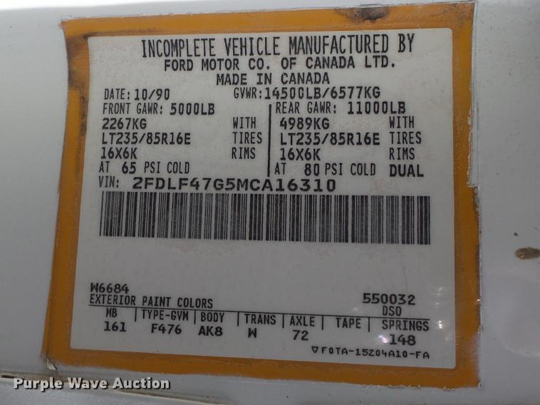 image for item DB6270 1991 Ford F450 Super Duty fuel truck