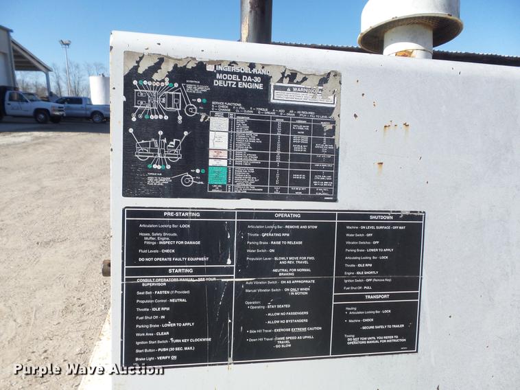 image for item DB6288 1979 Ingersoll Rand DA30 double drum vibratory roller