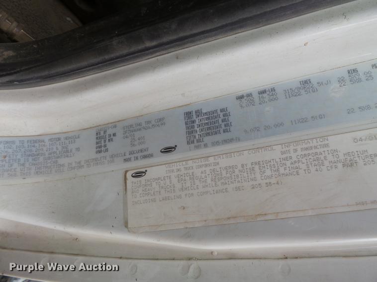 image for item DB8019 2002 Sterling L8500 dump truck