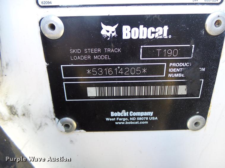 image for item DB9871 2007 Bobcat T190 skid steer