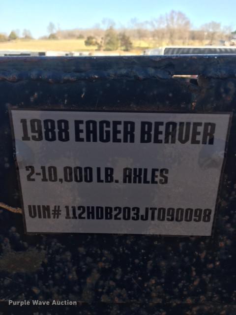 image for item DB9891 1988 Eager Beaver equipment trailer