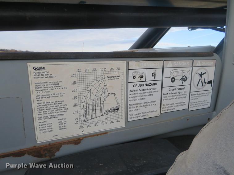 image for item DC0784 2008 Genie GTH-842 telehandler