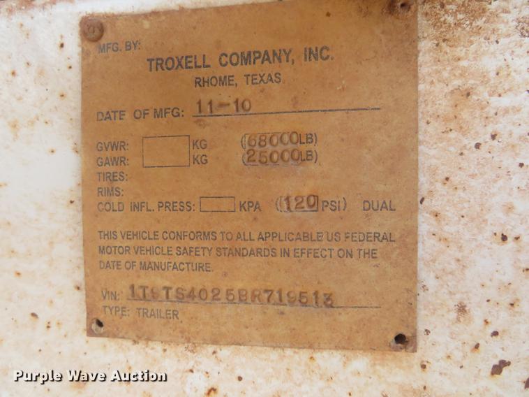 image for item DC0794 2011 Trox vacuum trailer