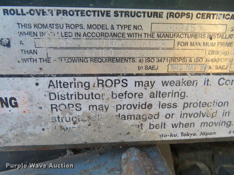 image for item DC0800 2006 Komatsu GD655-3C motor grader