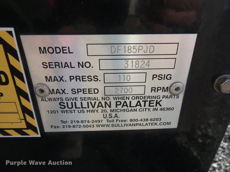 image for item DC1046 Sullivan Palatek DF185PJD air compressor