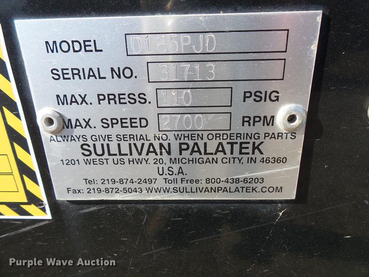 image for item DC1110 Sullivan Palatek D185PJD air compressor