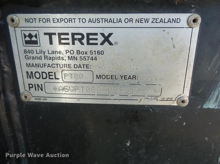 image for item DC1133 2012 Terex PT-80 skid steer