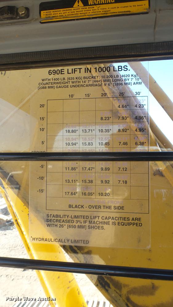 image for item DC1911 1998 John Deere 690E LC excavator