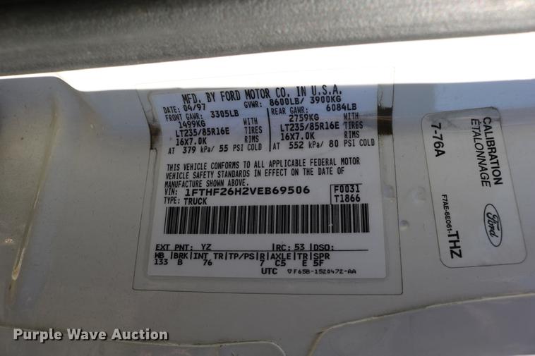 image for item DC3586 1997 Ford F250 service truck