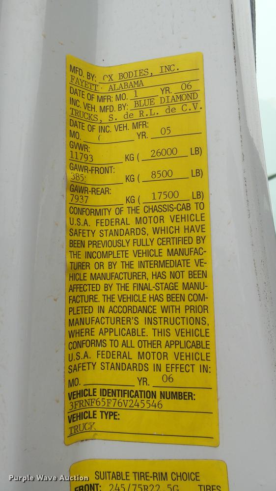 image for item DC5727 2006 Ford F650 Super Duty XL dump truck