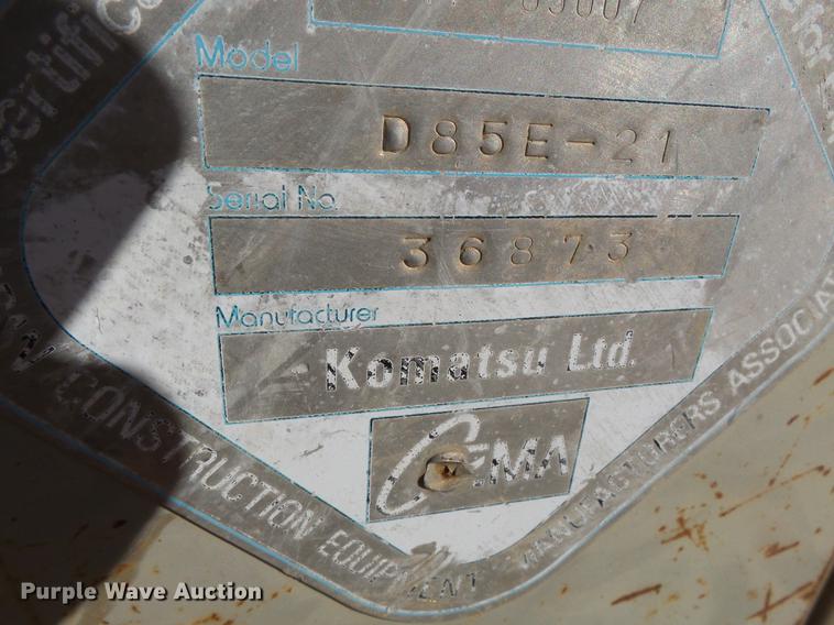 image for item DC6754 1996 Komatsu D85E-21 cable plow