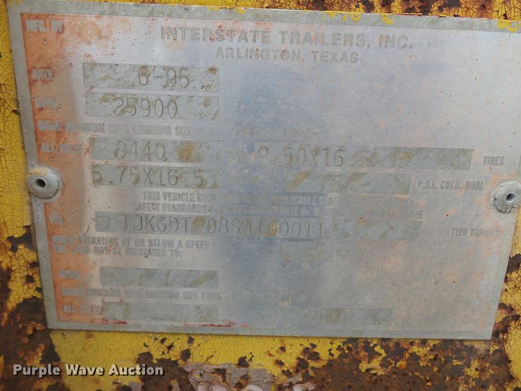 image for item DC6765 1995 Interstate G20DT equipment trailer