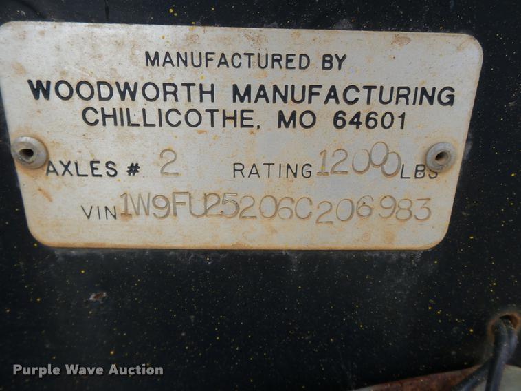 image for item DC6767 2006 Woodworth equipment trailer