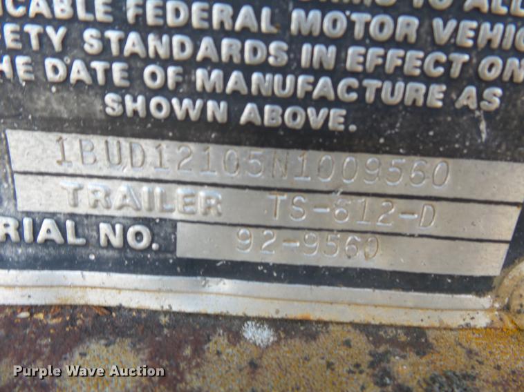 image for item DC6768 1992 Butler TS612D tilt deck trailer