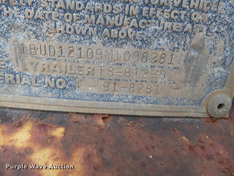 image for item DC6769 1991 Butler TS612D tilt deck trailer