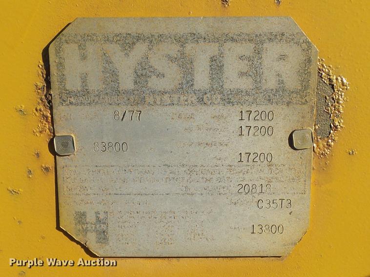 image for item DC7484 1977 Hyster C35T3 low boy equipment trailer