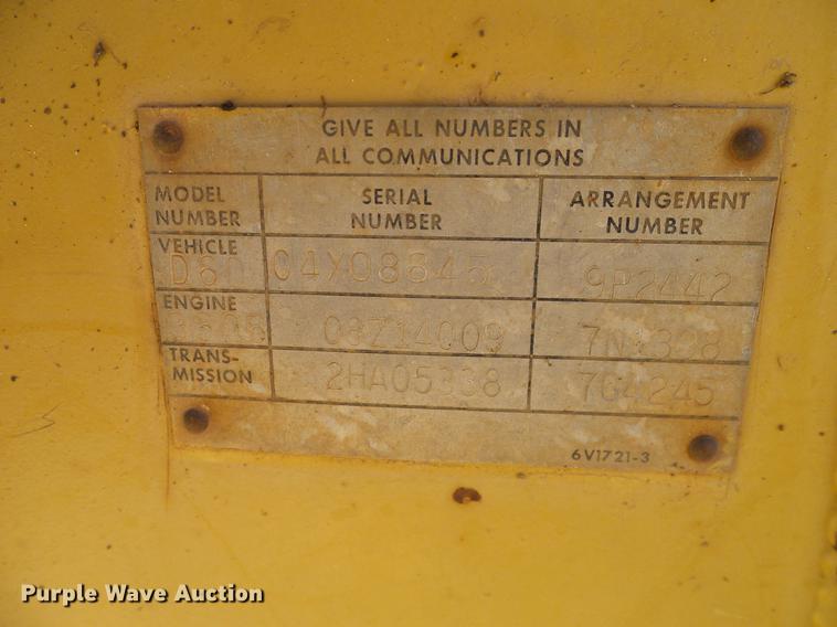 image for item DD1435 1983 Caterpillar D6D dozer