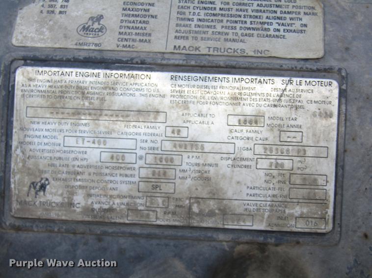 image for item DD2972 1995 Mack RD688S dump truck