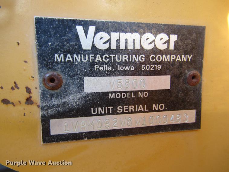image for item DD2977 1998 Vermeer V5800 trencher