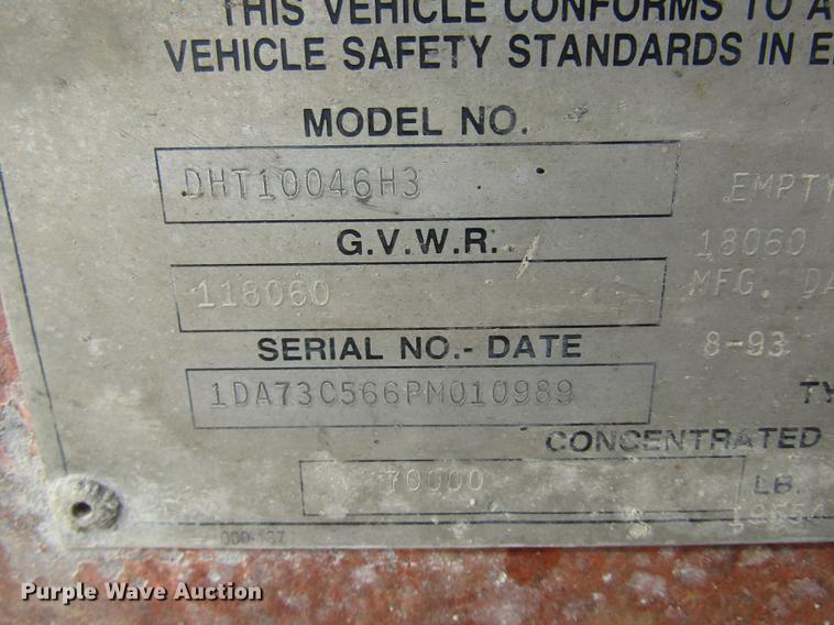 image for item DD2982 1993 Trail-Eze DHT10046H3 drop deck equipment trailer