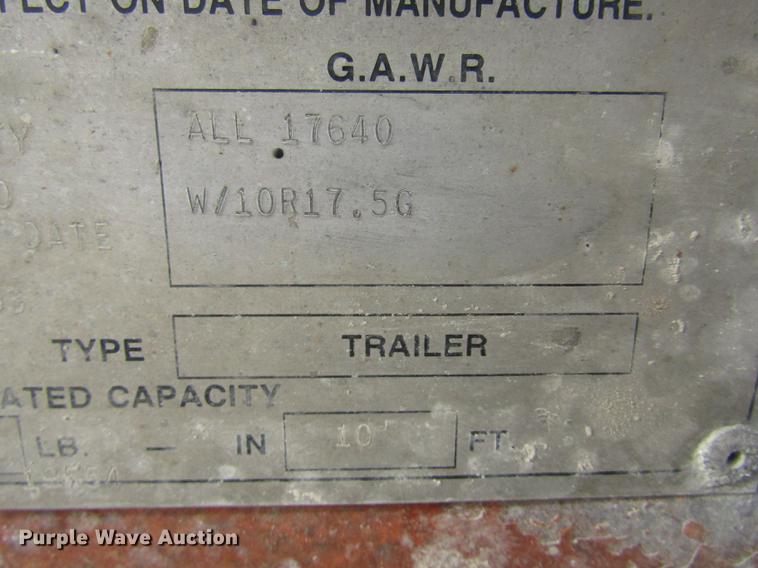 image for item DD2982 1993 Trail-Eze DHT10046H3 drop deck equipment trailer