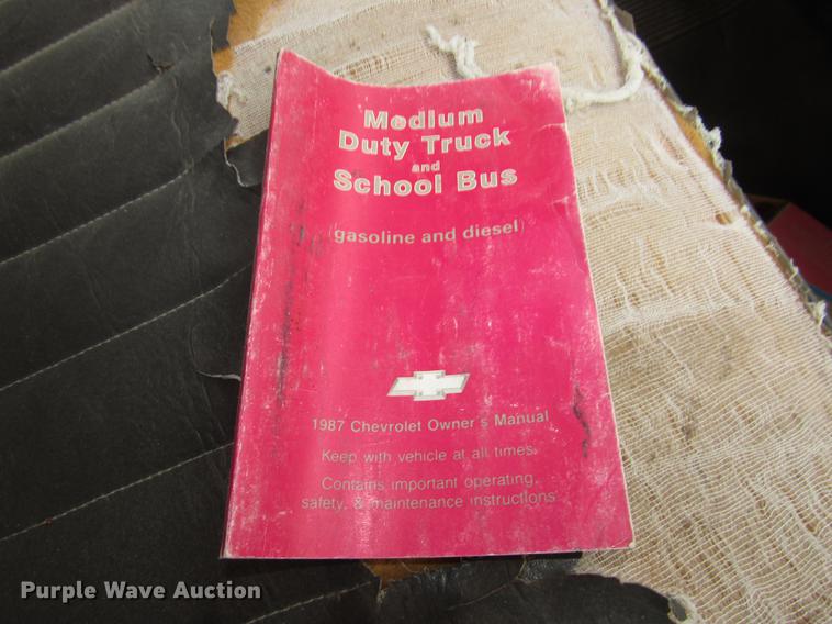 image for item DD2992 1987 Chevrolet Kodiak flatbed dump truck