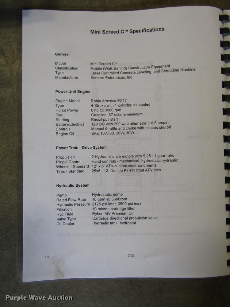 image for item DO9080 2010 Somero Mini Screed C laser screed