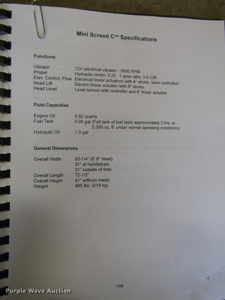 image for item DO9080 2010 Somero Mini Screed C laser screed