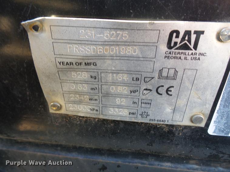 image for item DW9502 Caterpillar PRSSDB001980 skid steer dozer blade