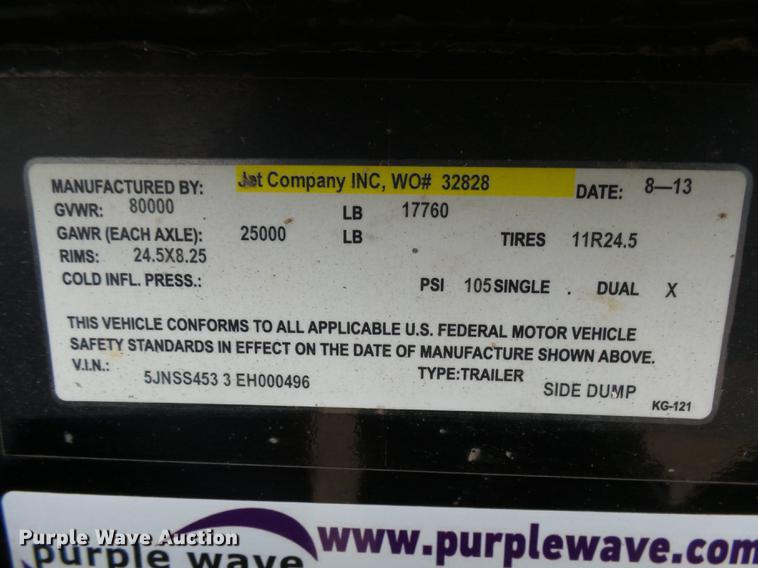 image for item DX9010 2014 Jet side dump trailer