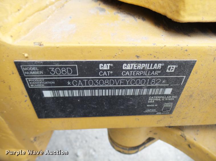 image for item DX9273 2008 Caterpillar 308D CR SB compact excavator