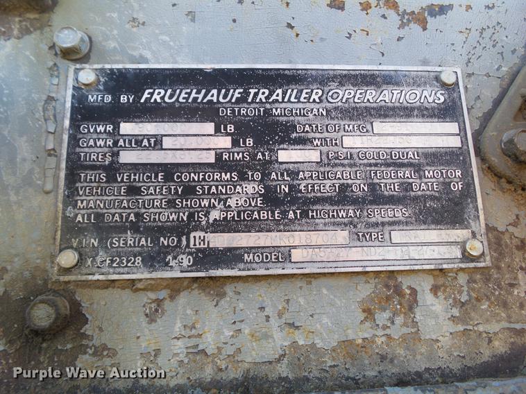 image for item DZ9134 1991 Fuehauf DA527 end dump trailer