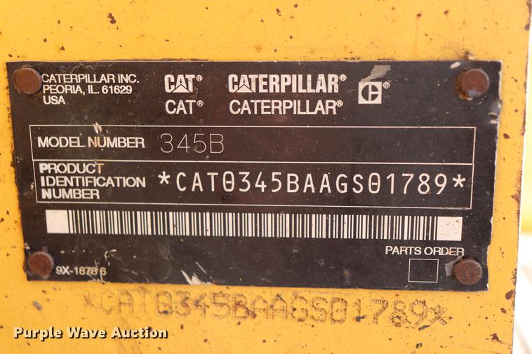image for item EC9304 2003 Caterpillar 345B L Series II excavator